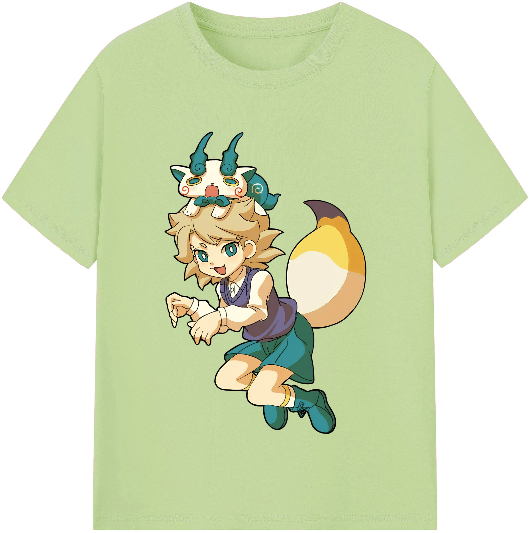 （画像用） 妖怪ウォッチ Yo-kai Watch 綿100％半袖Tシャツ（フロントプリント）